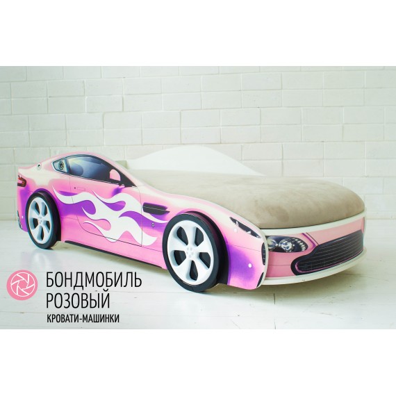 Кровать с матрасом Бельмарко Бондмобиль розовый
