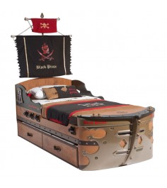 Кровать корабль Cilek Black Pirate 190 на 90 см
