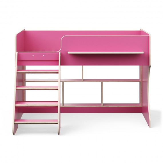 Кровать чердак Капризун 2 розовый