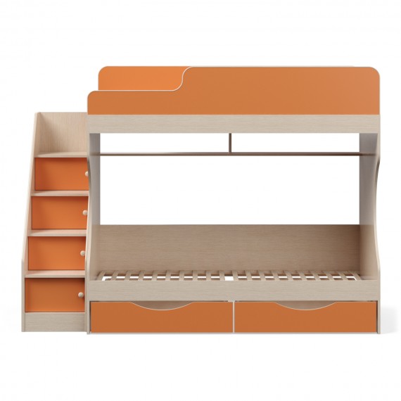 Кровать двухъярусная с ящиками Капризун 6 оранжевый