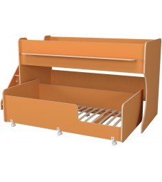 Кровать двухъярусная с лестницей с ящиками Капризун 12 (Р444-2) оранжевый...