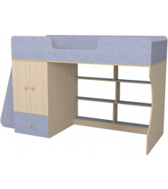 Кровать чердак со шкафом Капризун 11 (Р445) лен голубой